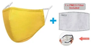 Baumwolle Gesichtsmaske Waschbar Wiederverwendbar Atmungsaktiv UK Virenschutz Filtertasche - Bild 1 von 2