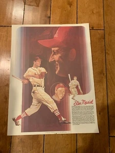 1970s St Louis Cardinals Stan Musial Coca Cola Coke Baseball Poster 18x24" - Picture 1 of 4