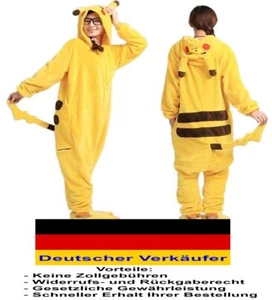 C24 - Pokemon Kostüm Pikachu Overall Damen Herren Kinder Fasching Karneval
