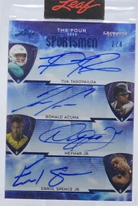 š„2021 TUA/ACUNA/NEYMAR/SPENCE AUTOš„LEAF QUAD ULTIMATE FOUR SPORTSMANš„LE #2/4 - Picture 1 of 4