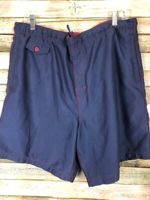 Bañador absorbente Nat Nast para hombre azul marino con ribete rojo talla mediana Foto 1 de 4