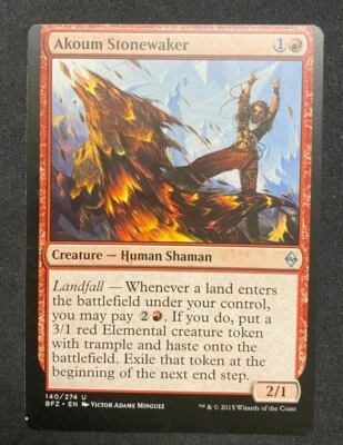 Akoum Stonewaker -  MTG Magic the Gathering - Battle for Zendikar - Miscut  - Image 1 of 2