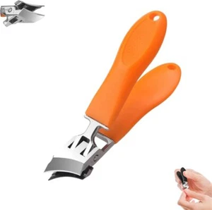 Wide Jaw Opening Anti-Splash Slanted Nail Clipper, Curved Nail Clipper/ - Picture 1 of 12