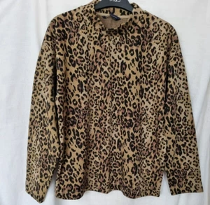 Marks and Spencer Neutral Shades Animal Print High Neck Top Long Sleeve - Picture 1 of 7