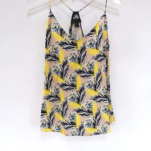 J CREW Floral 100% Silk Tank Top Camisole size 0 XS Yellow - Picture 1 of 4