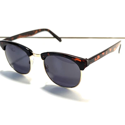 H&M Unisex Sunglasses Brown/Gold Tone Tortoise Eyewear Shades Classic Style  - Image 1 of 4