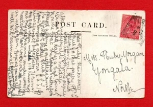 WHITE'S FLAT square cancel Postcard to YONGALA NORTH SA penny stamp PIONEER art - Picture 1 of 4