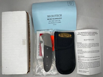 RARE Microtech Lightfoot LCC Manual action Stonewash 154CM 08/2000 - Image 1 of 4