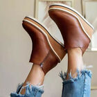 Women's Faux Leather Casual Hidden Wedge Heel High Top Platform Size Zip Shoes