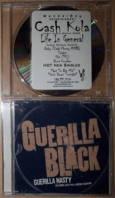 2 PROMO CD Single RAP Hip Hop GUERILLA BLACK Guerilla Nasty / CASH KOLA Sampler  - Bild 1 von 4