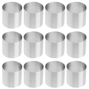 12 Pcs Cake Mold Stainless Steel Round Mousse Ring Molds for Baking Travel - Picture 1 of 12
