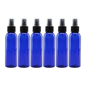 4oz Blue Plastic Spray Bottles with Black Fine Mist Atomizer Sprayers 6pk - Picture 1 of 10