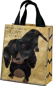 Daily/Market Tote~"All You Need Is Love And A Dog"~Lunch/Bag~Primitives By Kathy - Picture 1 of 1
