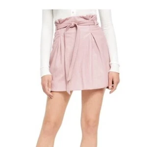 Free People Womens Payton Faux Leather Paperbag Mini Skirt Size 6 - Picture 1 of 7