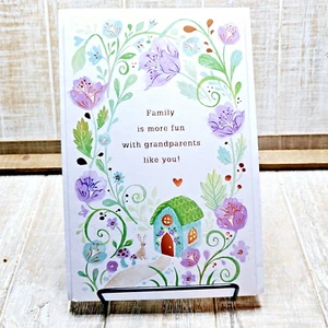 Tarjeta de Pascua American Greetings para abuelos púrpura verde casa floral - Imagen 1 de 9