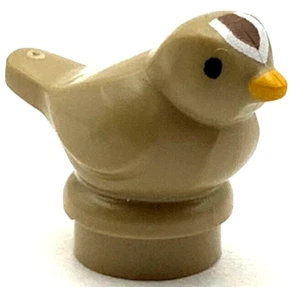 Lego Nuevo Pájaro Bronceado Oscuro Pequeño con Ojos Negros Brillante Naranja Claro Pico Pieza - Imagen 1 de 1