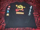 Pac Man Men's Size 2XL Black Long Sleeve Tee Graphic Arcade Video Game Top