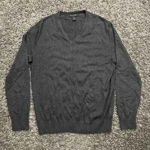 Banana Republic Luxus Mischung Pullover Herren Large grau Seide Kaschmir V-Ausschnitt 2018 - Bild 1 von 9