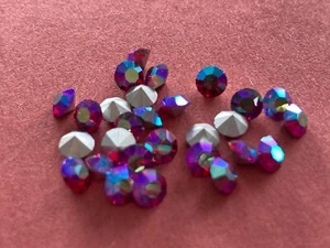 Swarovski #1012 Light SIAM AB Round Pointed Back Rhinestones REPAIR Size Choice - Picture 1 of 5