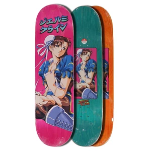 JK Industries Chun Li II Street Fighter 8.5" Hand Screened & SIGNED Deck - Picture 1 of 9