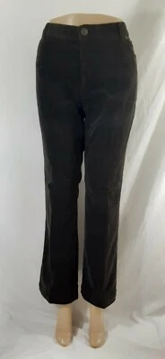 Land's End 女式 14 码灯芯绒工作休闲棕色裤子  — 第 1/3 张图片