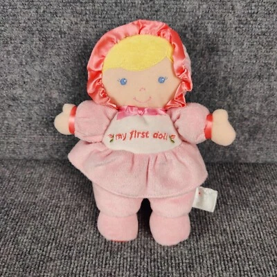 Muñeca Prestige Girl My First Doll Peluche Rosa Súper Suave Sonajero Rubio Ojos Azules Foto 1 de 4