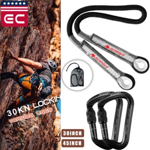 Gancho mosquetón de escalada en roca anillo D de 30 kn 27 kn cuerda de rescate cable Prusik - Imagen 1 de 21