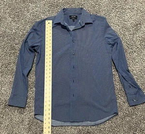 Apt. 9 Mens Blue Slim Fit Long Sleeve Button Down Dress Shirt Sz US Large 34/35 - Picture 1 of 4