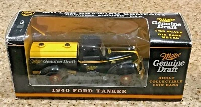 Miller Genuine Draft 1940 Ford Tanker Die Cast Metal Bank 1:25 Liberty classics￼ - Image 1 of 4