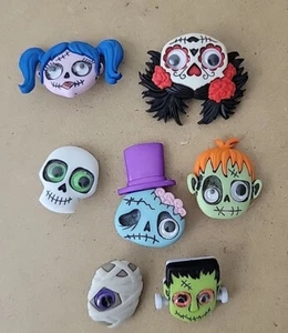 7 botones de caña en forma de monstruo de Halloween con ojos googly espeluznante miedo - Imagen 1 de 3