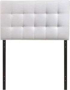 Modway Lily Tufted Faux Leather Upholstered Twin Headboard in White - Picture 1 of 5