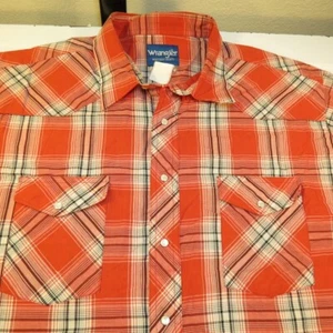 CAMISAS WRANGLER WESTERN VAQUERO WESTERN RODEO CAMISA A PRESIÓN Para Hombre 3XL A CUADROS Rojo - Imagen 1 de 3