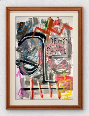 Abstract Expressionist 12" X 16" Original Art On Professional Art Paper - Image 1 of 4