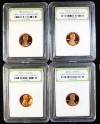4 COIN SLABBED SET OF 1980-S, 1981-S, 1982-S, & 1983-S CAMEO GEM PROOF LINCOLN 1 - Image 1 of 2