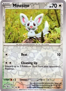 Minccino 136/162 - REVERSE HOLO - SV05: Temporal Forces - NM - Picture 1 of 2