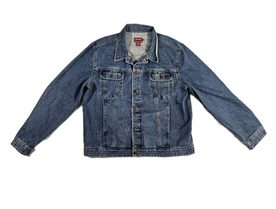 Chaps Ralph Lauren Jean Jacket Womens Large Blue Biker Trucker VTG Denim — 第 1/4 张图片