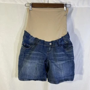 INDIGO REIN blue medium wash demin pull on maternity jean shorts S - Picture 1 of 16