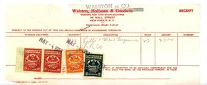 Francobolli Walston Hoffman Goodwin 1952 ricevuta trasferimento stock Pennsylvania entrate - Foto 1 di 2