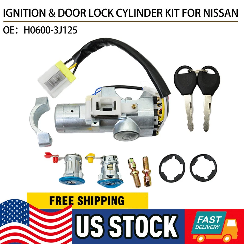 Conjunto de cilindros de trava de ignição compatível com Frontier 1999-2003 Xterra 2000-2004 H0600-3J125 - Imagem 1 de 4