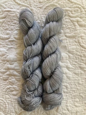 LOT OF 2 ~ Malabrigo Baby Silkpaca Merino Lace Yarn #009 Polar Morn Silver Gray - Image 1 of 4