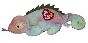Ty Beanie Baby, Iggy w/ Tongue - MWMT, Iguana Rainbow Pattern - Picture 1 of 1