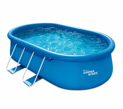 Aufstellpool aufblasbarer swimmingpool oval blau inkl.Zubehör 457x305x107cm - Bild 1 von 4