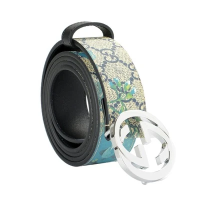 Gucci Unisex Guccissima Flower Print Leather Double G Buckle Belt US 34 IT 85 - Image 1 of 3