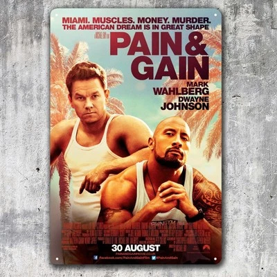 ART DECOR Pain & Gain Film Metall Poster - Sammlerstück Blechschild - 20 x 30 cm