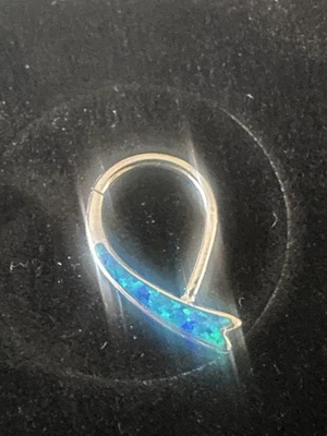 Титановый 16G 10 мм пирсинг кликер опал синий перегородки Tragus Daith и многое другое  - Изображение 1 из 3