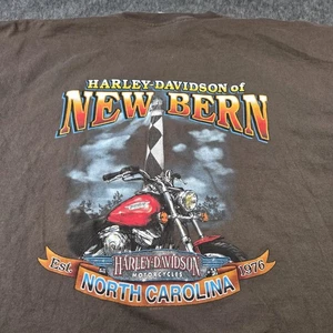 Vintage Harley-Davidson Shirt Mens 3XL Brown Made USA Pocket New Bern 2003 00s - Picture 1 of 9