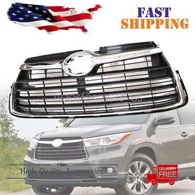 Parachoques delantero parrilla superior + rejilla cromada para Toyota Highlander 2014-2016 Foto 1 de 4