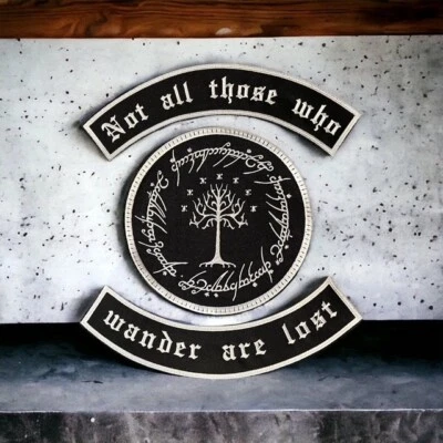 Not all those who wonder are lost Rocker Set with LOTR Gondor center Patch - Image 1 of 3