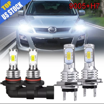 For Mazda CX-7 2007-2011 2012 HighLow Beam LED Headlight Bulbs 6000K Combo Kit Foto 1 de 4