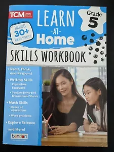 Learn at Home Skills Workbook Grade 5 Teacher Created Materials Homeschool NEW - Foto 1 di 4